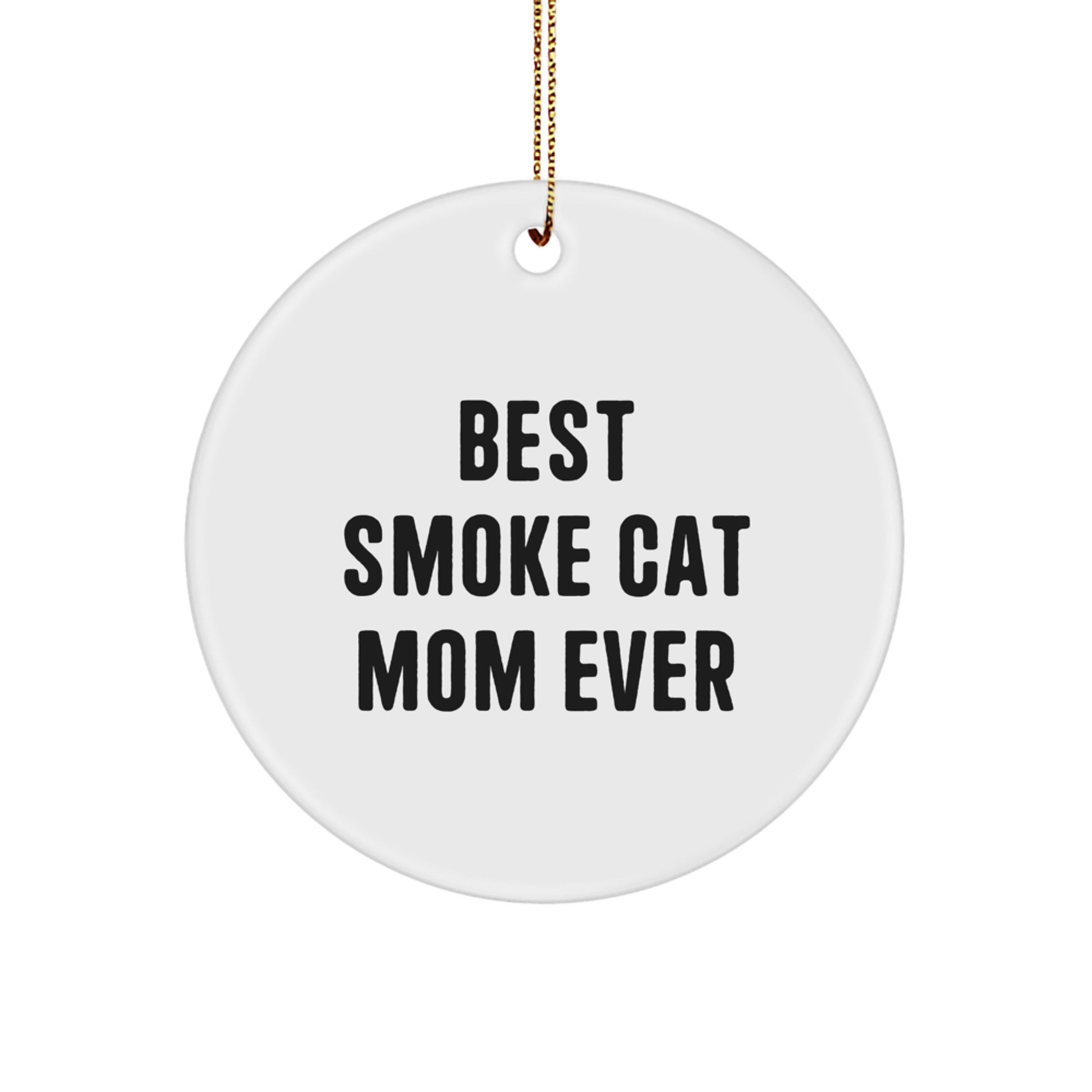 Funny Smoke Cat Mom Ever Circle Ornament Gifts from Friends for Smoke Cat Lovers at Christmas - Image 1