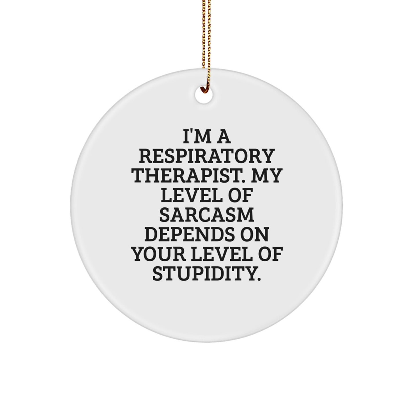 Respiratory Therapist Funny Sarcasm Gifts from Friends, Circle Ornament with Inspirational Quote for Christmas, Unique Gifts for Respiratory Therapist, Men, Women, Family and Coworkers - Image 1