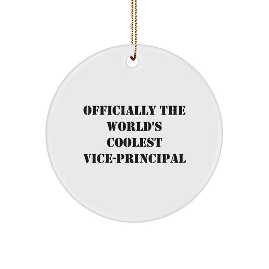 Funny Vice-Principal Gifts, Officially The World's Coolest Vice-Principal Circle Ornament for Men, Women, Friends, Coworkers, or Family, Christmas Unique Gifts from Friends - Image 1
