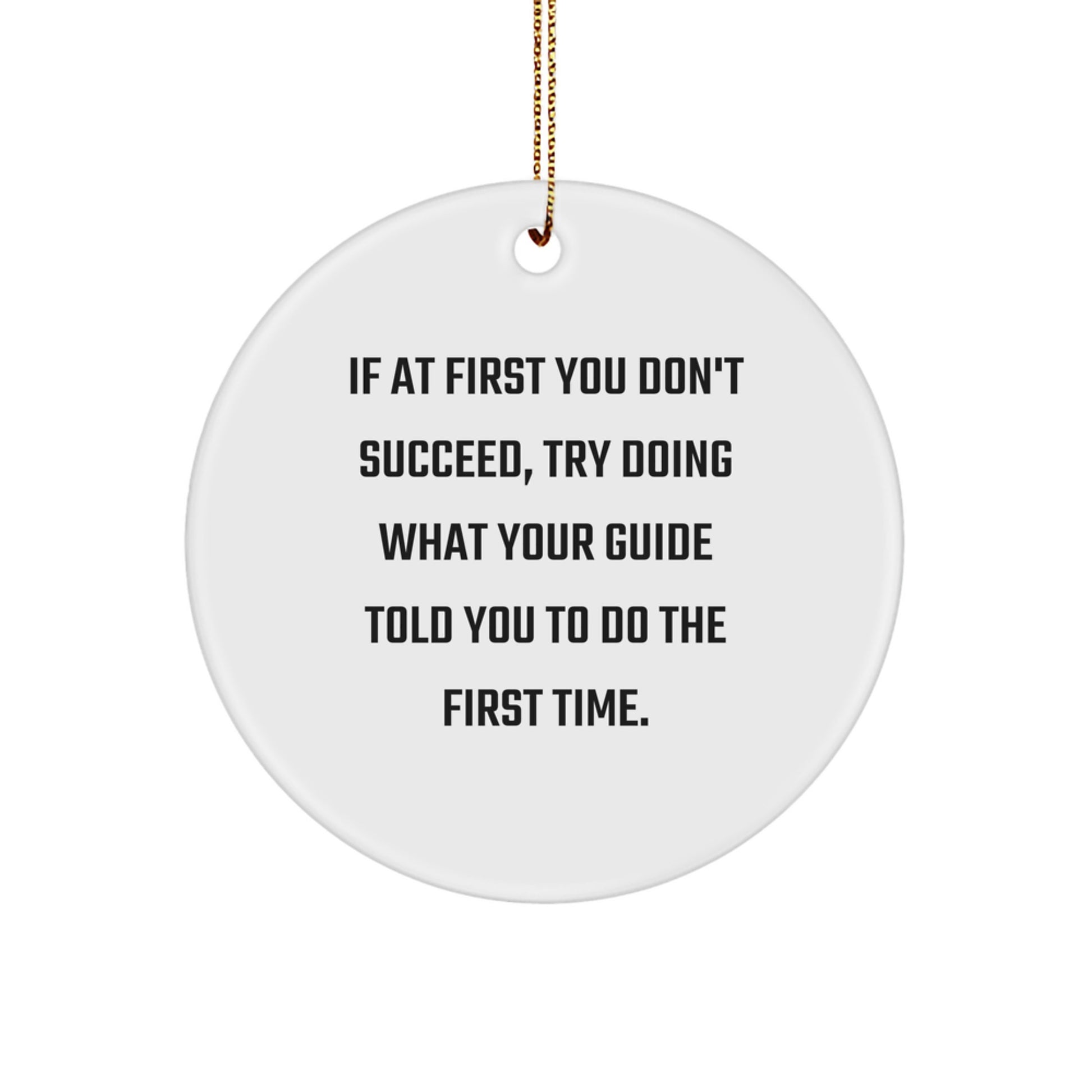Funny Guide Gifts for Guide Lovers, If At First You Don't Succeed Try Doing What Your Guide Told You To Do First Time, Christmas Unique Gifts to Family Members - Image 1