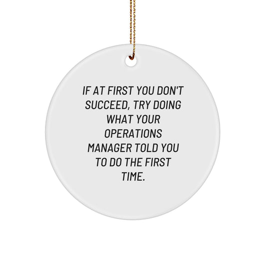 Funny Operations Manager Quirks Circle Ornament, Ideal Gifts from Coworkers to Managers, Christmas Unique Gifts for Operations Manager - Image 1