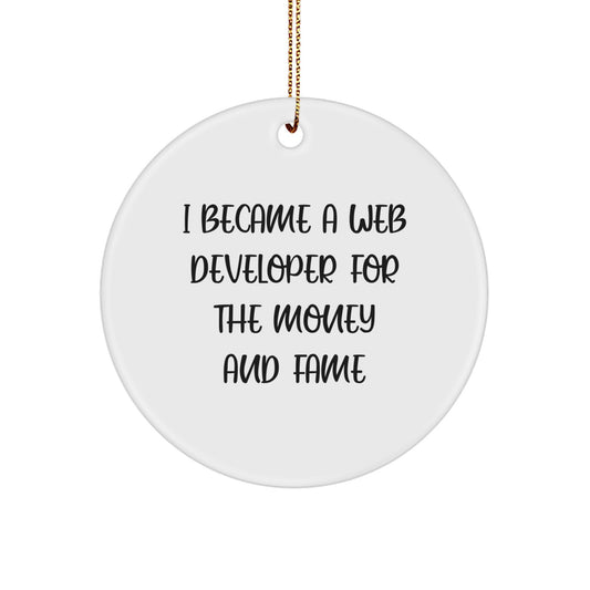 Web Developer Gifts for Men, Funny Quote Circle Ornament from Friends, Christmas Unique Web Developer Present - Image 1