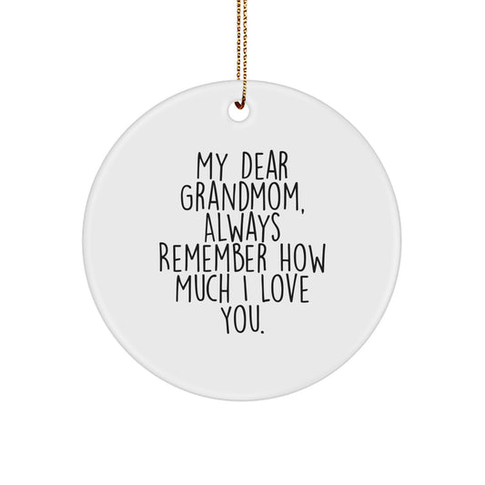 Grandmom's Special Circle Ornament, Funny Quote, Gifts from Family, for Grandmom, Christmas Unique - Image 1