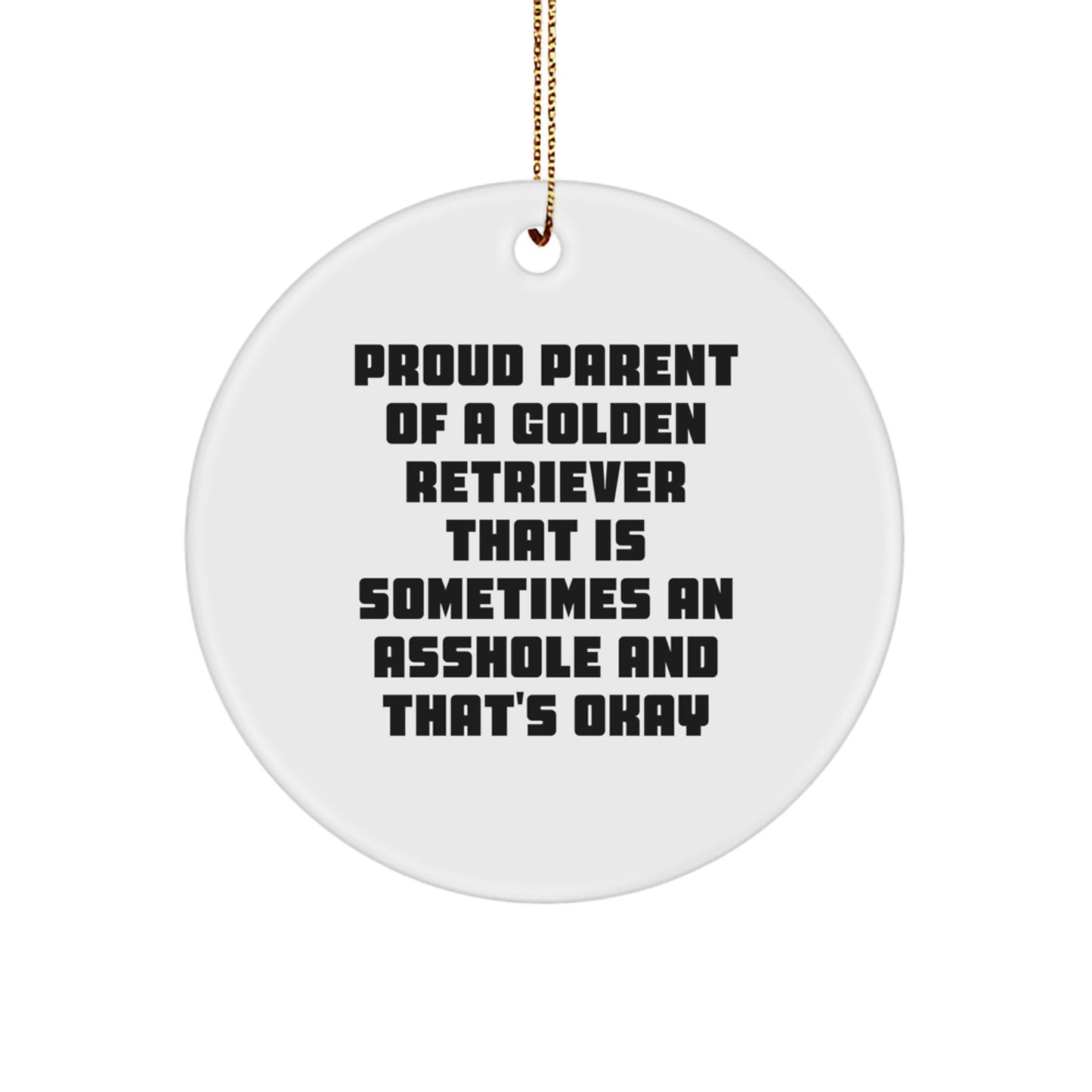 Funny Golden Retriever Dog Gifts for Men from Friends, Golden Retriever Dog Lover Christmas Unique Gifts, Golden Retriever Dog Circle Ornament - Image 1