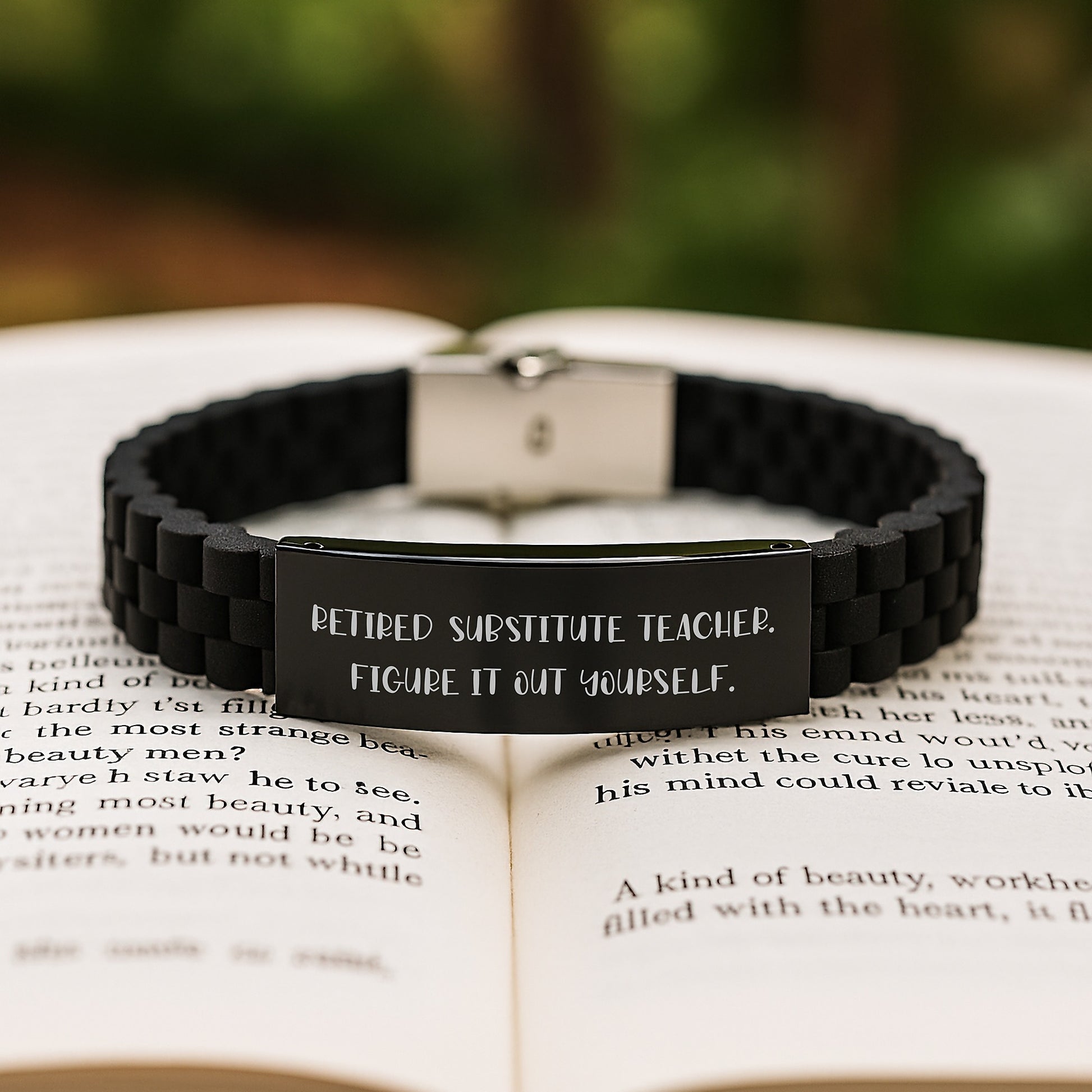 Funny Substitute Teacher Gifts for Women from Friends | Glide lock Clasp Bracelet Retired Teacher Figure It Out Yourself - Image 2
