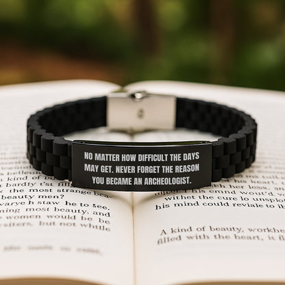 Funny Inspirational Quote Archeologist Gifts from Family - Glide lock Clasp Bracelet for Men - Archeologist Christmas Unique Gifts - Image 2