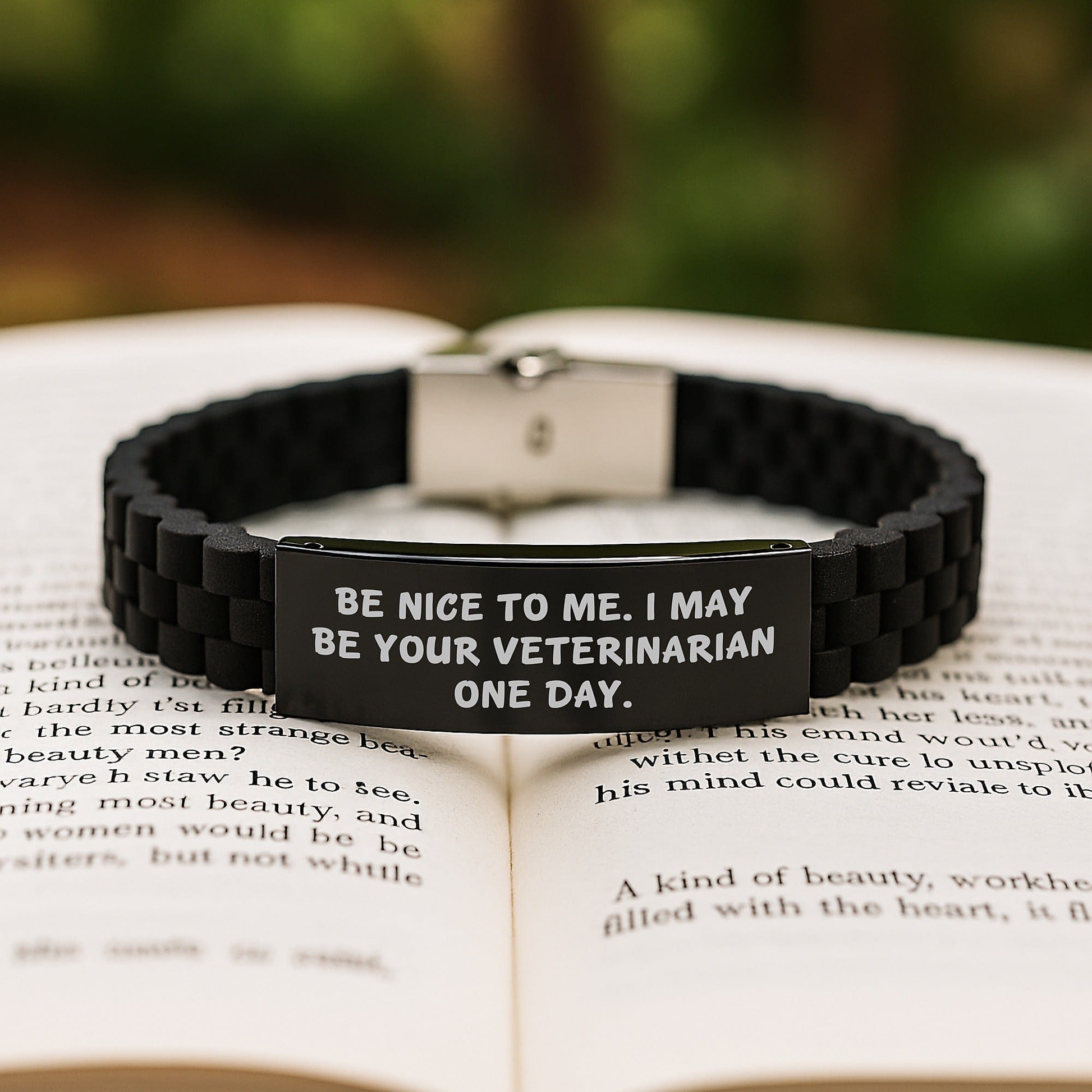 Unique Funny Gifts for Veterinarian Men Women Friends Coworkers Family - Glide lock Clasp Bracelet with Be Nice To Me Quote, Christmas Unique Gifts from Friends and Family - Image 2