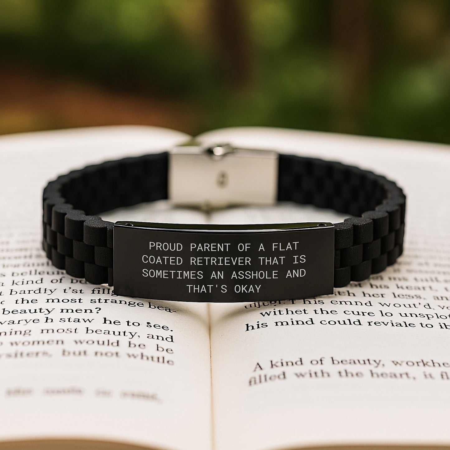 Funny Flat Coated Retriever Dog Quote Glide lock Clasp Birthday Unique Gift for Proud Parents, Friends, and Family - From Men, Women, Coworkers, and Loved Ones - Image 2