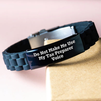 Funny Tax Preparer Gifts from Friends, Glide lock Clasp Bracelet for Tax Preparer, Do Not Make Me Use My Tax Preparer Voice - Image 3