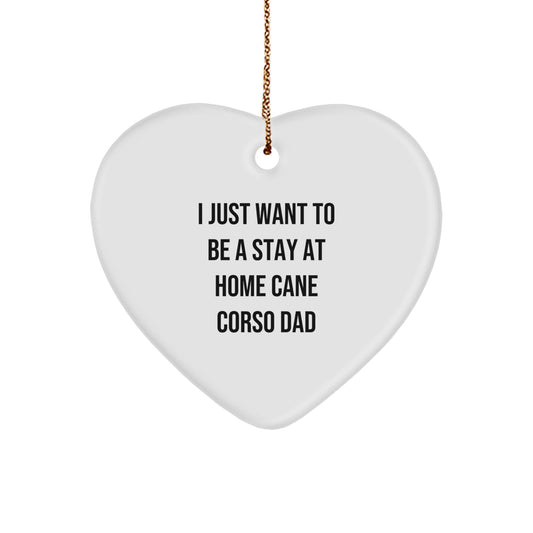 Cane Corso Dog Dad Heart Ornament Gifts from Men to Family, Cane Corso Dad Humor, Funny Christmas Unique Gift for Men, Heart Shaped Ornament for Cane Corso Dog Lovers - Image 1