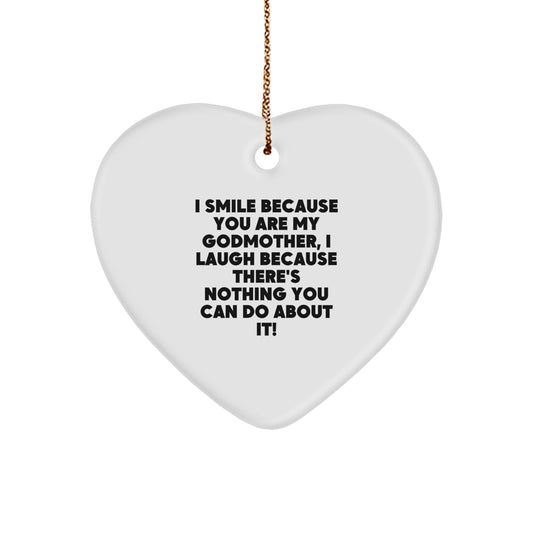Funny Godmother Heart Ornament Gifts from Family or Friends for Christmas Unique Presents - Image 1