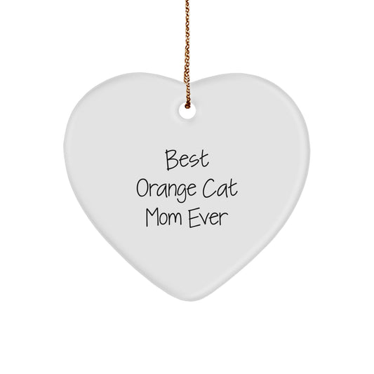Best Orange Cat Mom Ever Gifts from Family - Heart Ornament for Orange Cat Lovers - Funny Christmas Unique Gift - Image 1