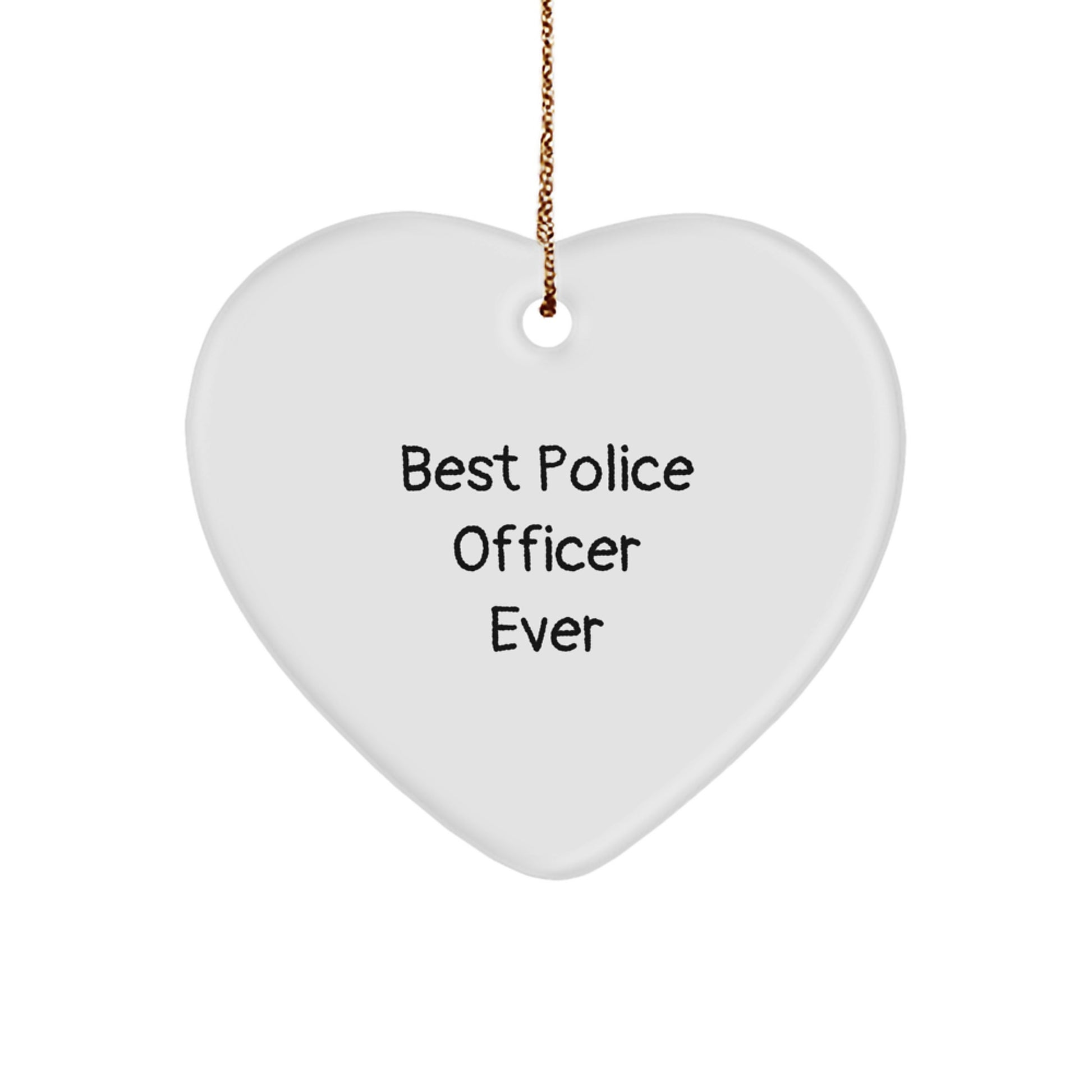 Police Officer Gifts | Funny Heart Ornament for Best Police Officer Ever | Christmas Unique Gifts from Friends to Family - Image 1