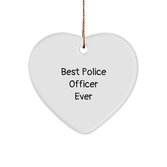 Police Officer Gifts | Funny Heart Ornament for Best Police Officer Ever | Christmas Unique Gifts from Friends to Family - Image 1