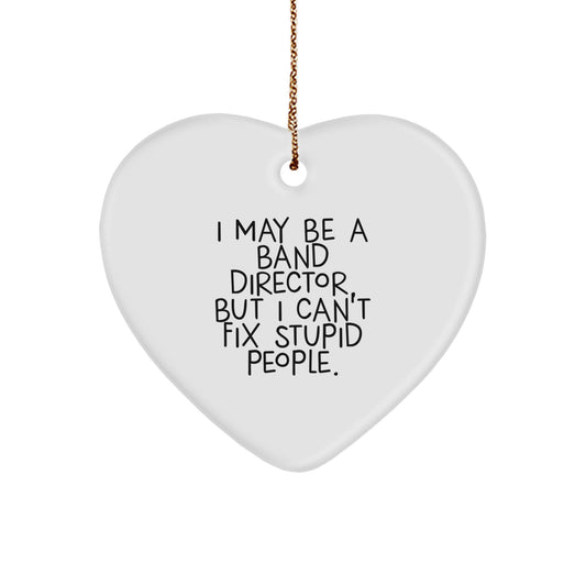 Funny Band Director Gifts from Men, Heart Ornament for Band Director, Christmas Unique Gifts Idea - Image 1