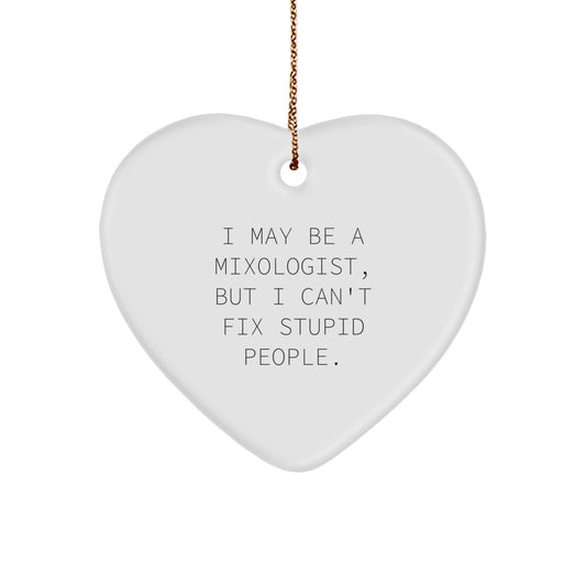 Funny Mixologist Gifts for Friends | Heart Ornament with Inspirational Quote, Gifts from Men, Women, Coworkers, Family to Christmas Unique Decor - Image 1