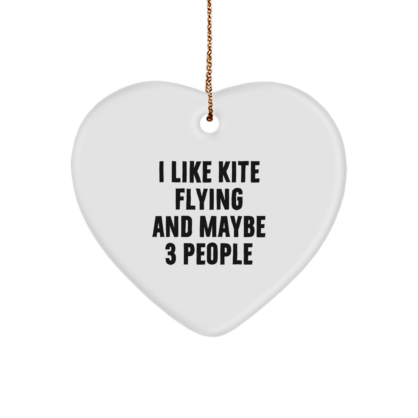 Kite Flying Heart Ornament Gifts from Friends for Kite Enthusiasts on Christmas - Funny Quote - Image 1