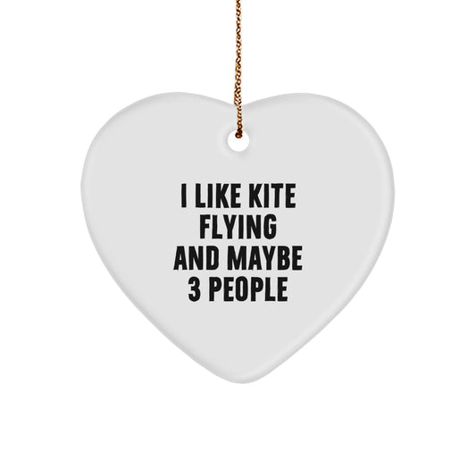 Kite Flying Heart Ornament Gifts from Friends for Kite Enthusiasts on Christmas - Funny Quote - Image 1