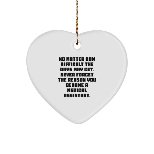 Medical Assistant Gifts, Inspirational Heart Ornament, Gifts from Friends, Gifts for Medical Assistant Women, Christmas Unique Gifts for Coworkers, Heartfelt Quote Inside - Image 1