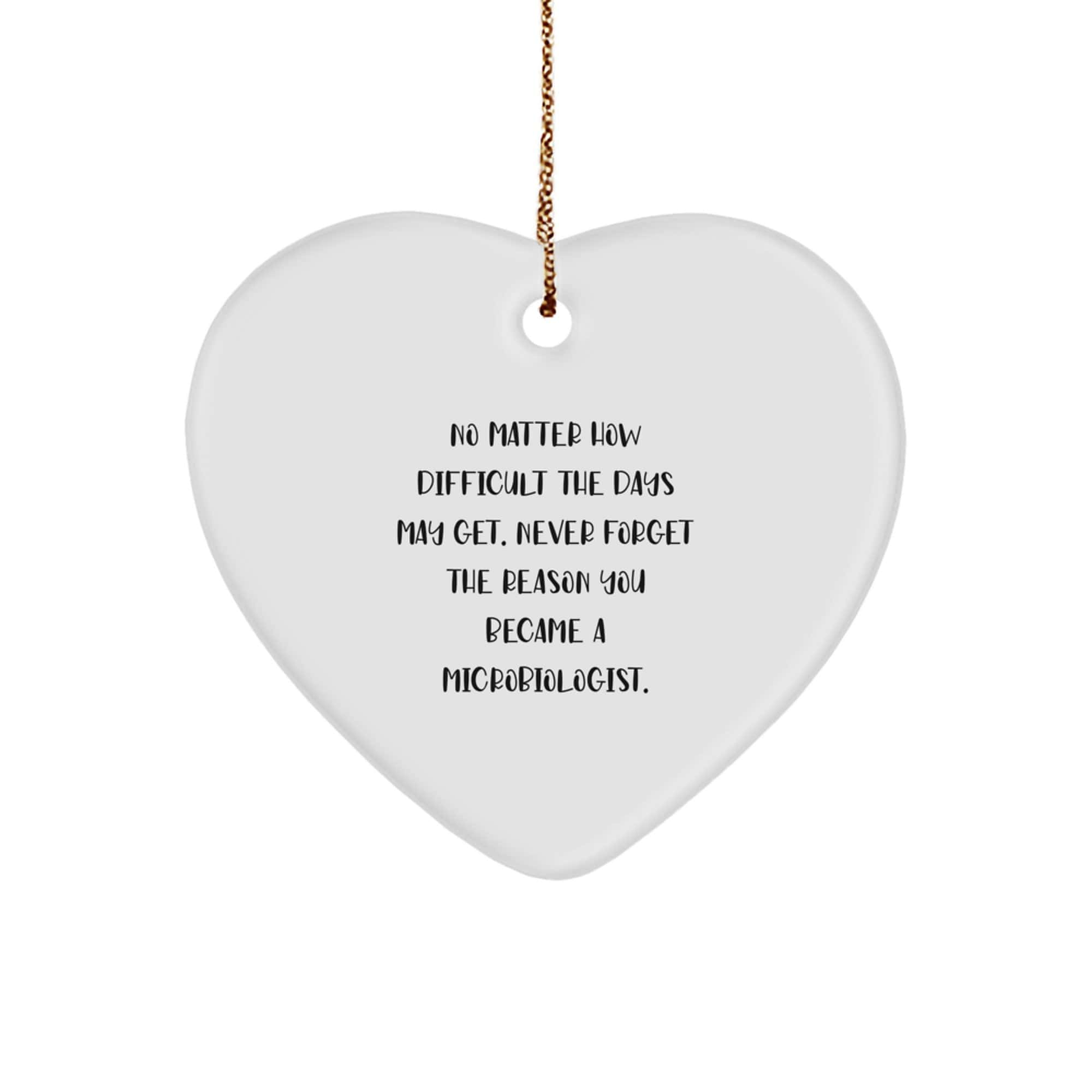 Inspirational Microbiologist Gifts from Family, Heart Ornament for Christmas small / White