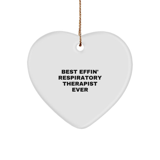 Funny Respiratory Therapist Gifts, Christmas Unique Ornaments for Respiratory Therapist, Heart Ornament - Image 1