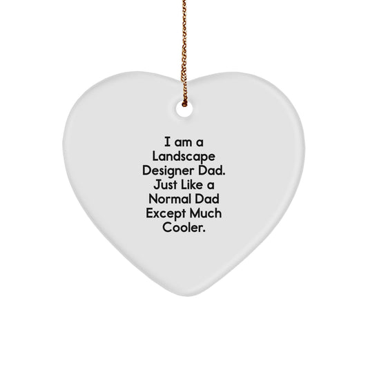 Funny Landscape Designer Gifts from Dad, Heart Ornament, Christmas Unique Decorations for Men - Image 1