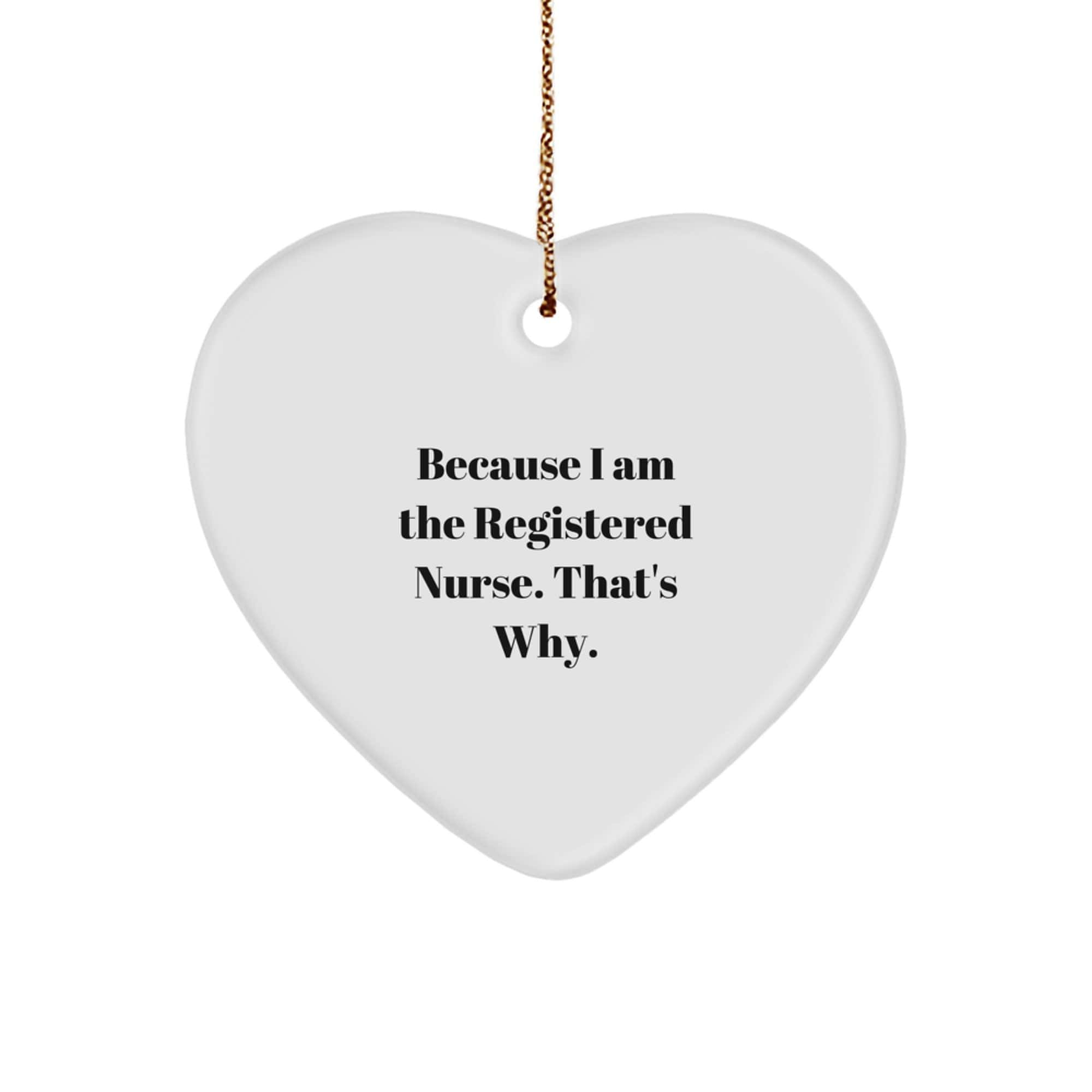 Registered Nurse Heart Ornament, Funny Quote Gifts from Friends to Coworkers, Beautiful Christmas Decoration small / White