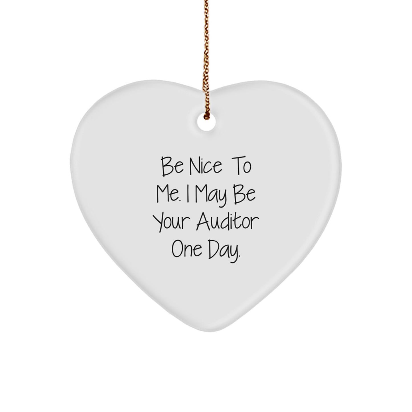 Funny Heart Ornament Gifts from Friends for Auditor, Christmas Unique Auditor Gifts, Auditor Heart Ornament - Image 1