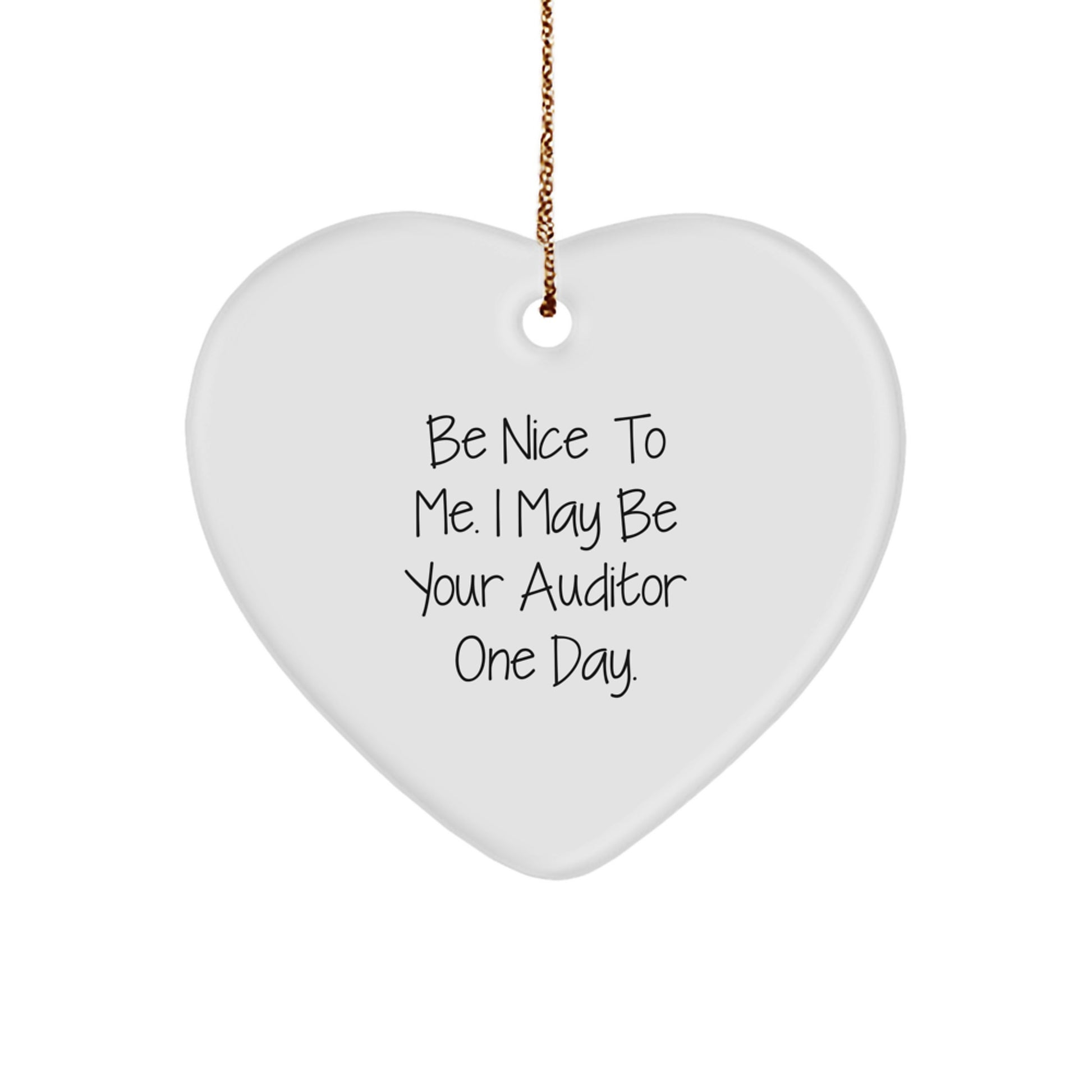 Funny Heart Ornament Gifts from Friends for Auditor, Christmas Unique Auditor Gifts, Auditor Heart Ornament - Image 1