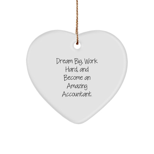 Inspirational Gifts from Friends for Accountants - 'Dream Big' Heart Ornament, Unique Christmas Decorations for Office or Home - Image 1