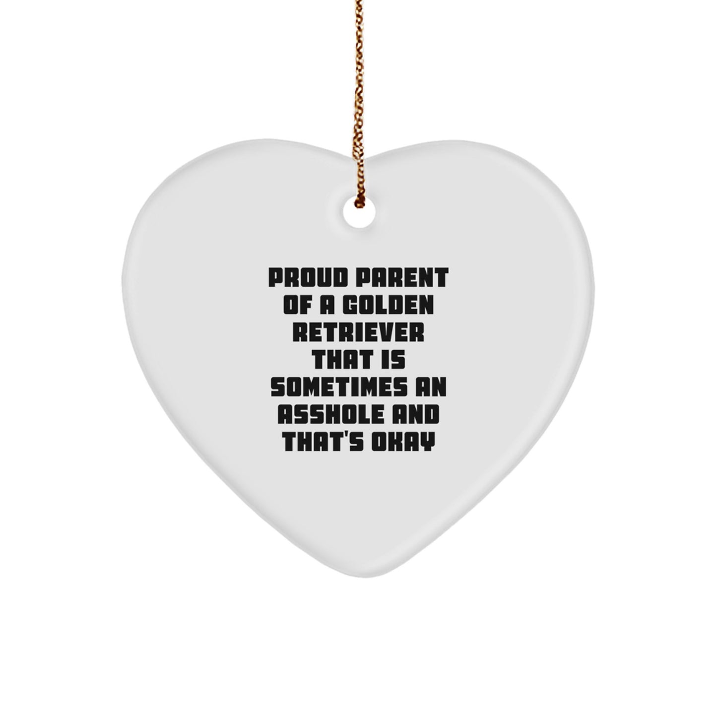 Funny Golden Retriever Dog Gifts for Golden Retriever Lover from Funny Parent, Heart Ornament, Christmas Unique Gifts - Image 1
