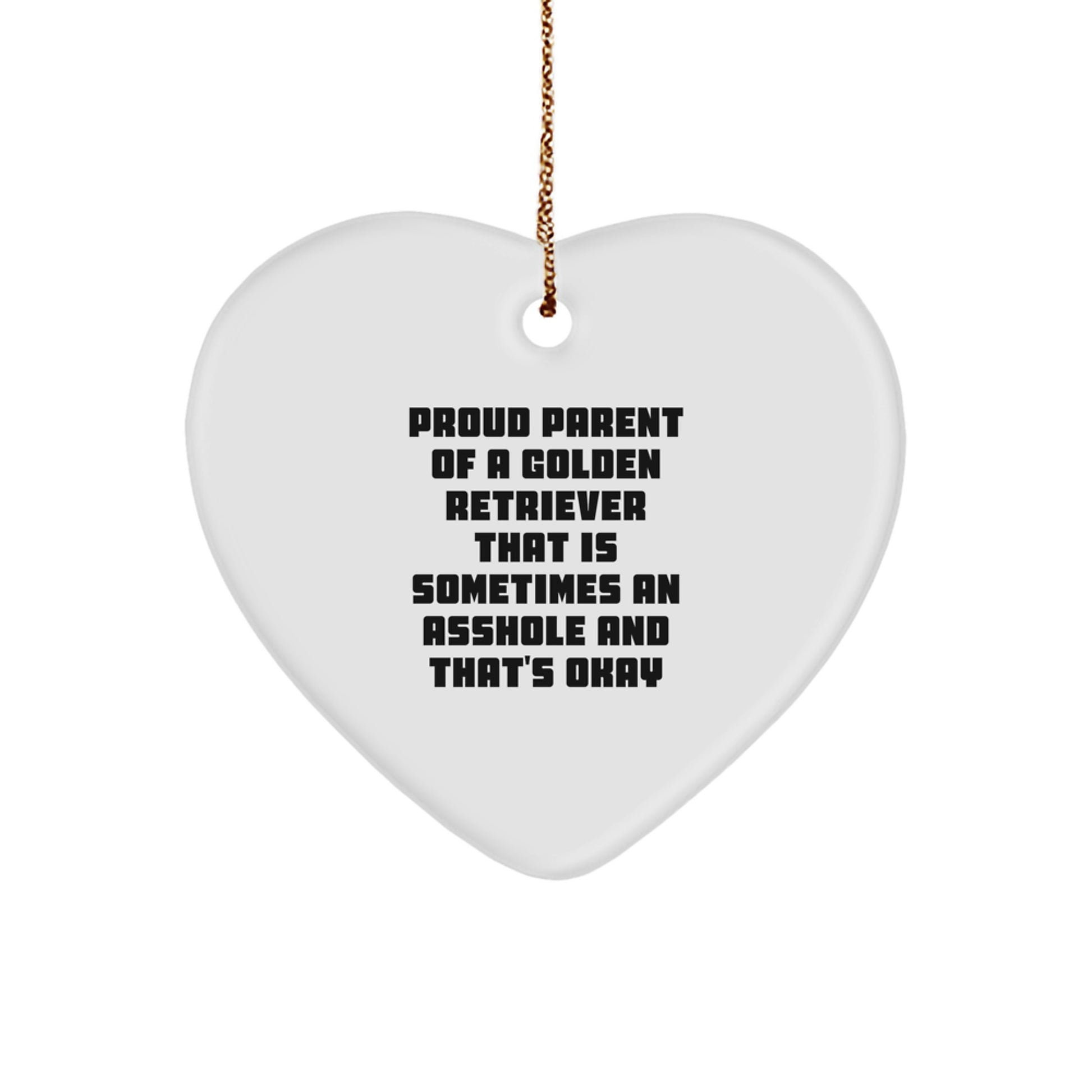 Funny Golden Retriever Dog Gifts for Golden Retriever Lover from Funny Parent, Heart Ornament, Christmas Unique Gifts - Image 1