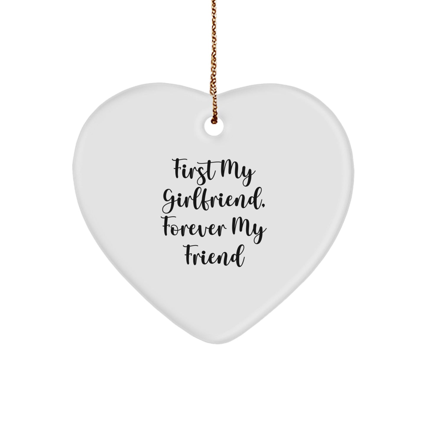 Funny Sweetheart Gifts from Men - 'First My Sweetheart, Forever My Friend' Heart Ornament, White, 2.75'' Tall, Perfect for Christmas - Image 1