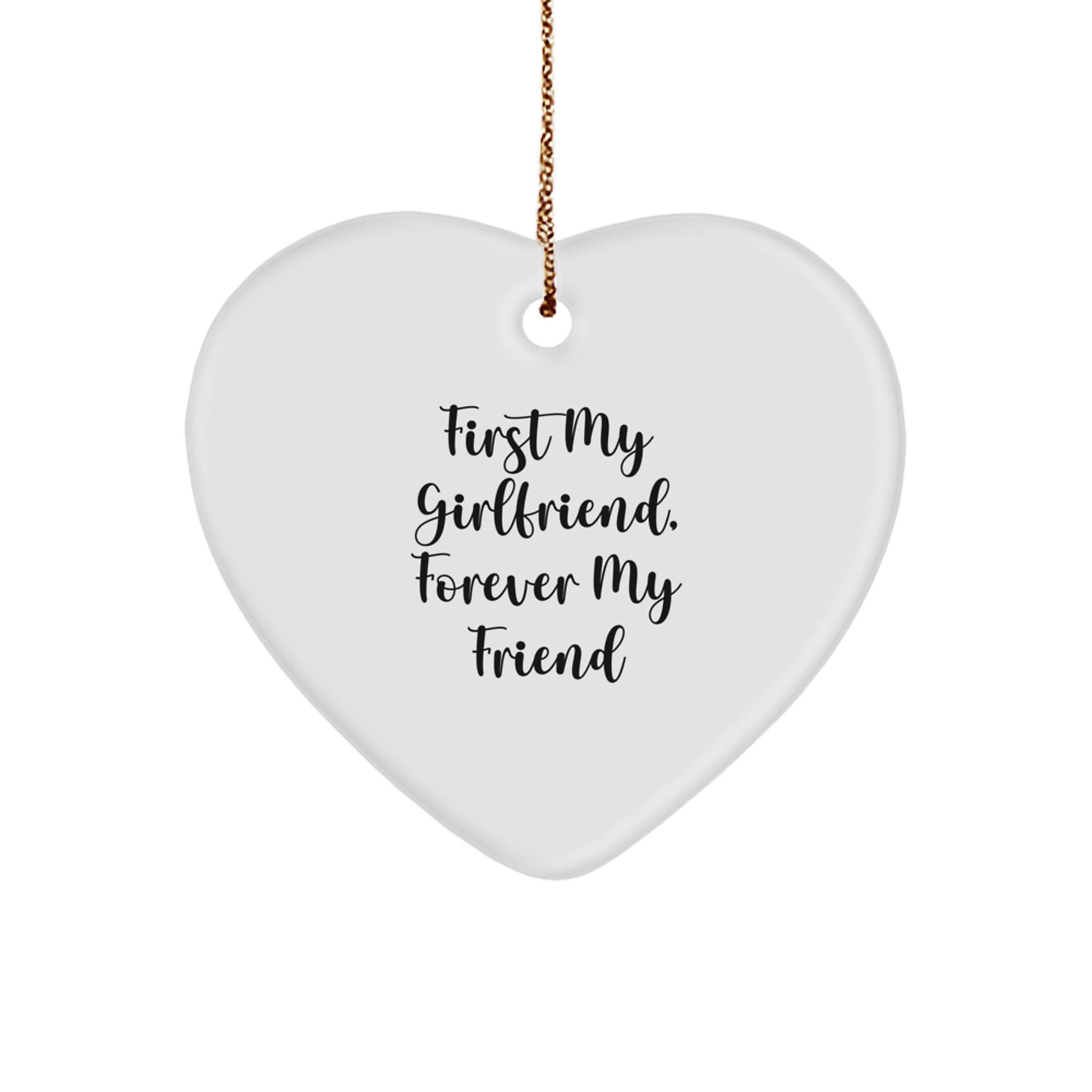 Funny Sweetheart Gifts from Men - 'First My Sweetheart, Forever My Friend' Heart Ornament, White, 2.75'' Tall, Perfect for Christmas - Image 1