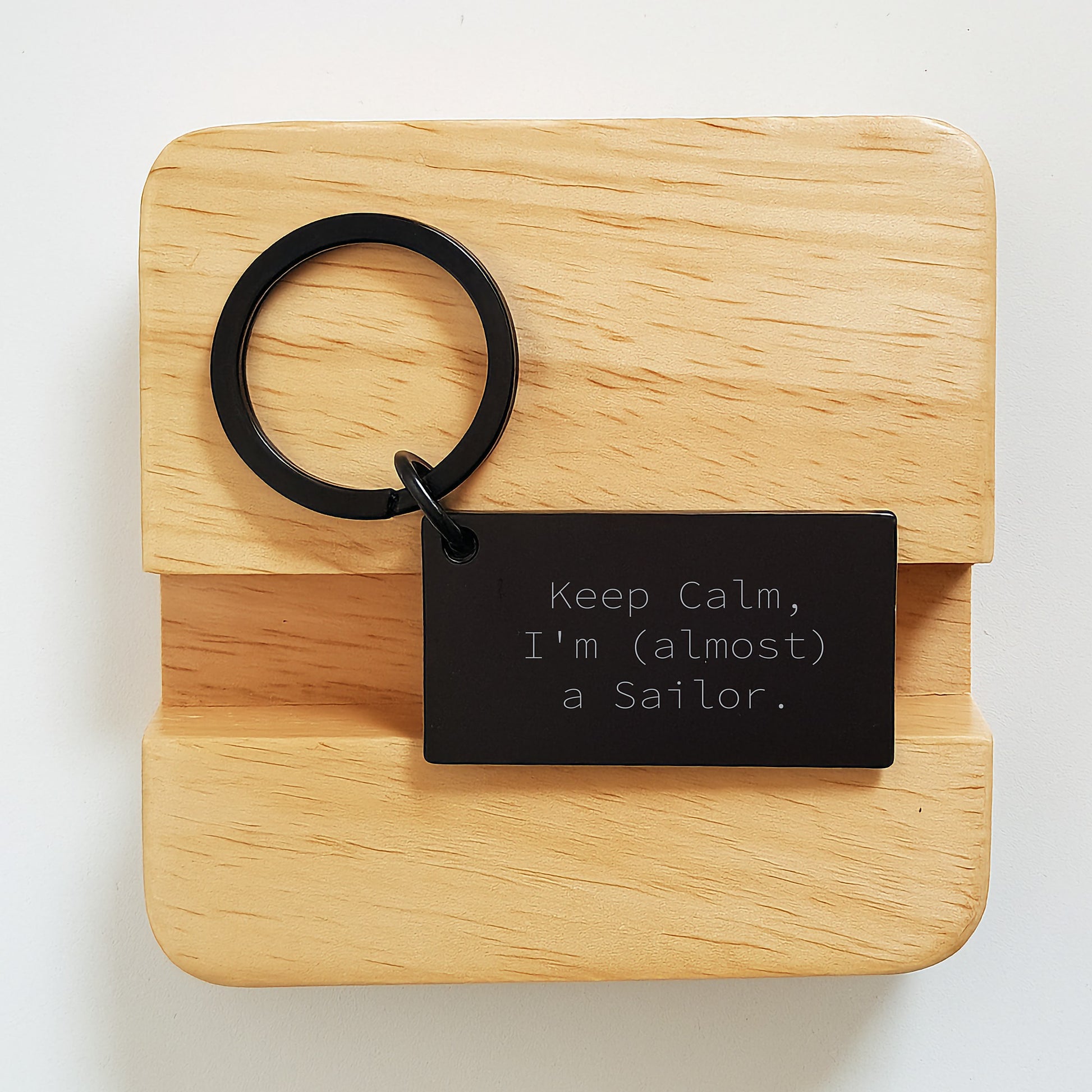Sailor Gifts Funny Keychain Keep Calm Almost a Sailor Birthday Unique Gifts from Friends small / Black