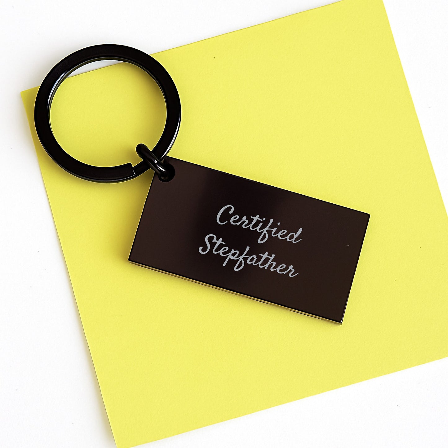 Funny Stepfather Birthday Unique Gifts from Men to Stepfather Keychain with Inspirational Quote - Certified Stepfather, Unique Birthday Unique Gift - Image 3