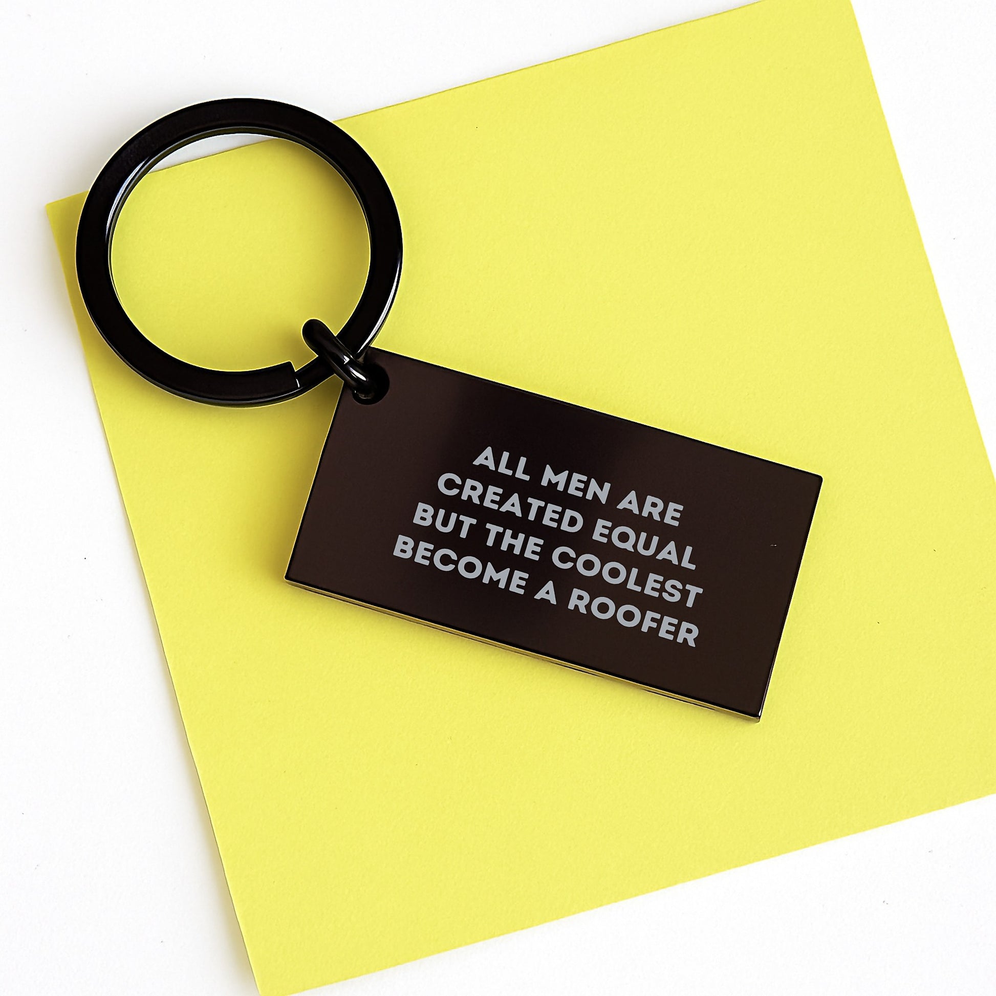 Funny Roofer Gifts Keychain, All Men Are Created Equal But The Coolest Become A Roofer, Gifts from Men to Roofer Friends on Mother's Day - Image 3