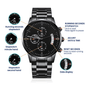 Super Daddio Black Chronograph Watch - Funny Fathers Day Gift for Gamer - Video Game Birthday Gift to Dad from Daughter