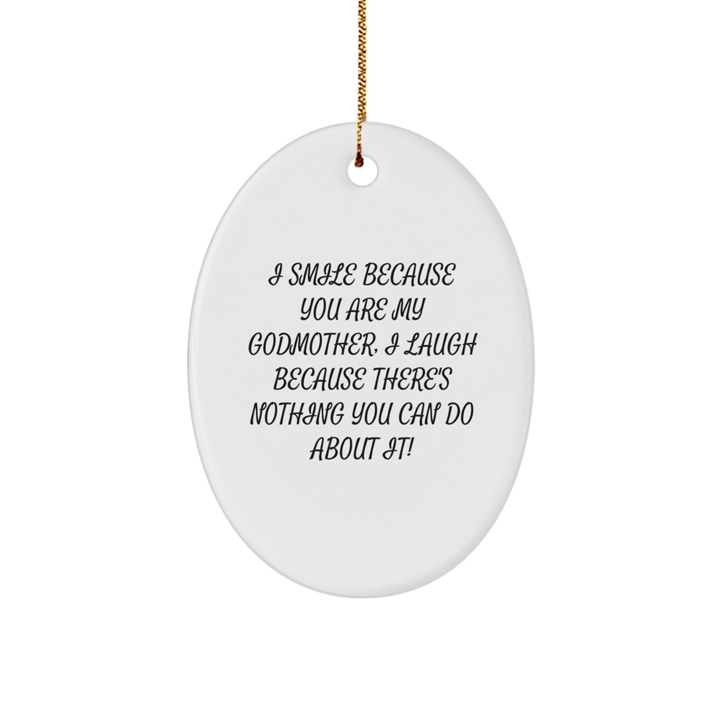 Funny Godmother Oval Ornament Gifts from Family for Christmas Unique Godmother - Image 1