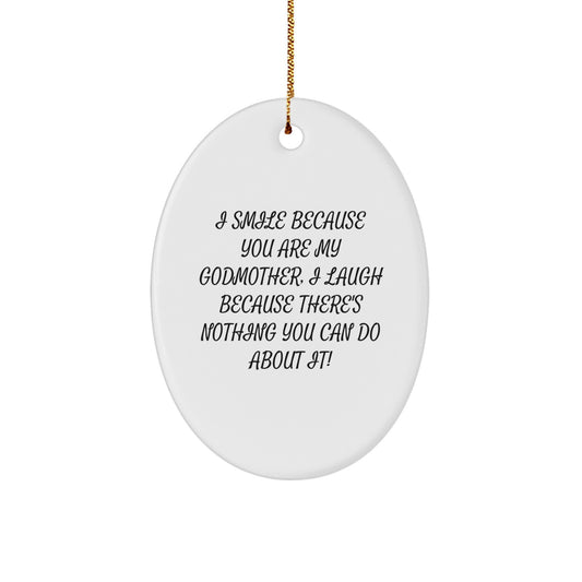 Funny Godmother Oval Ornament Gifts from Family for Christmas Unique Godmother - Image 1