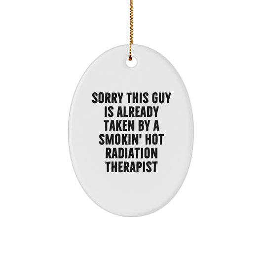 Funny Radiation Therapist Oval Ornament for Women, Gifts from Men to Radiation Therapist, Unique Christmas Unique Gifts for Radiation Therapist Friends - Image 1