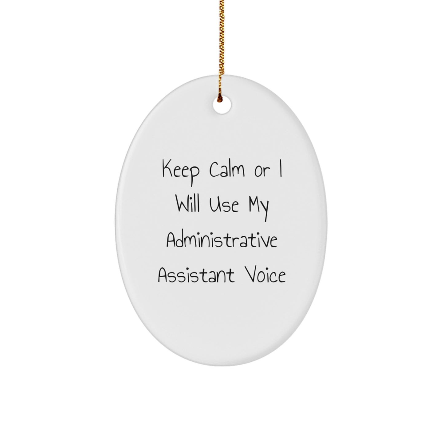 Funny Administrative Assistant Oval Ornament Gifts for Coworkers from Friends, Christmas Unique Gifts, Office Decor - Image 1
