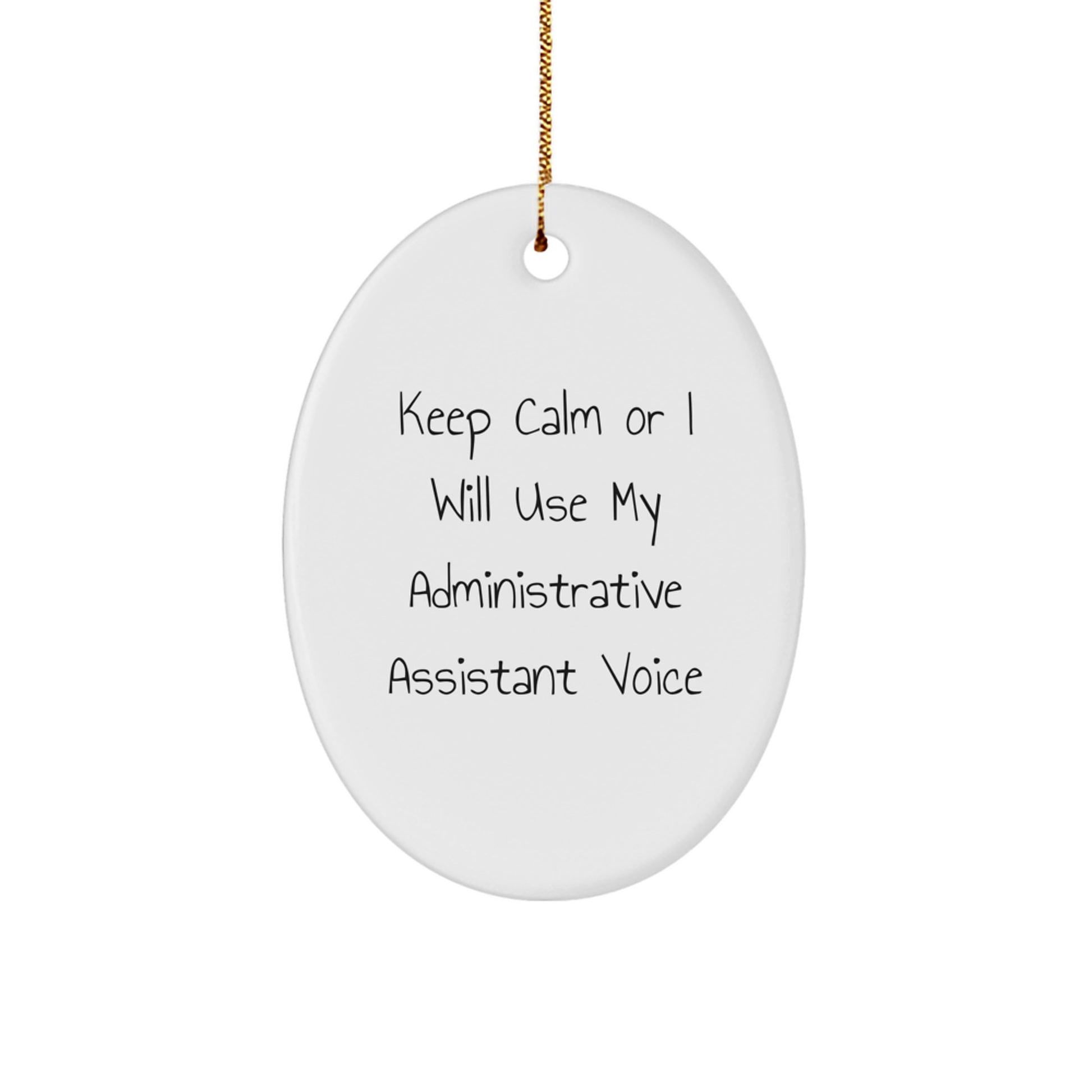 Funny Administrative Assistant Oval Ornament Gifts for Coworkers from Friends, Christmas Unique Gifts, Office Decor - Image 1