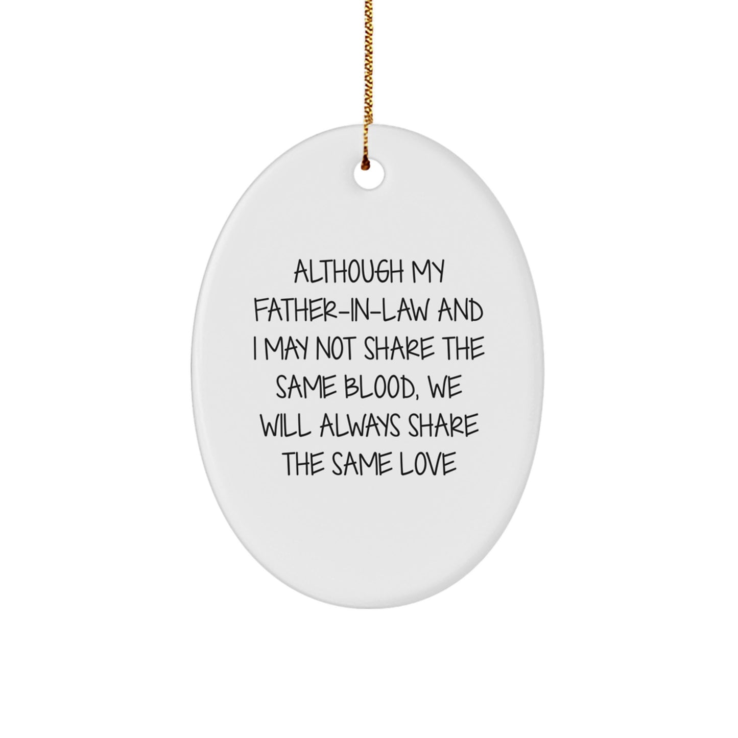 Funny Oval Ornament Gifts for Father-in-law, Unique Father in Law Christmas Decorations, Thoughtful Gifts from Men to Dad - Image 1