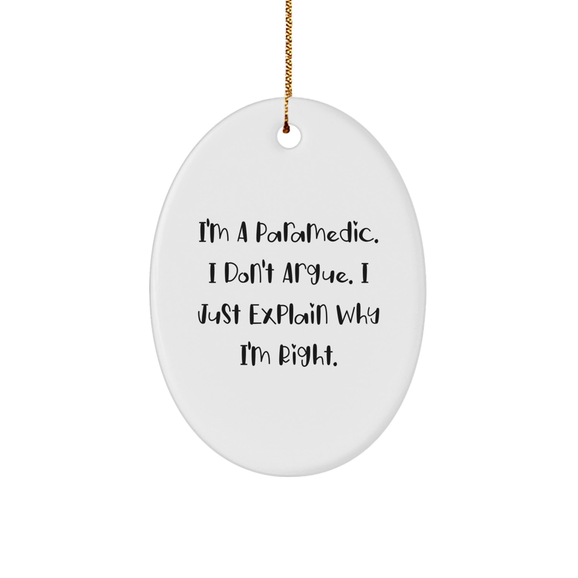 Funny Rescue Worker Oval Ornament Gifts from Men, Women, or Friends to Rescue Worker, Christmas Unique Gifts - Image 1