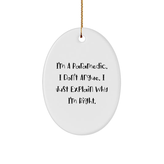 Funny Rescue Worker Oval Ornament Gifts from Men, Women, or Friends to Rescue Worker, Christmas Unique Gifts - Image 1