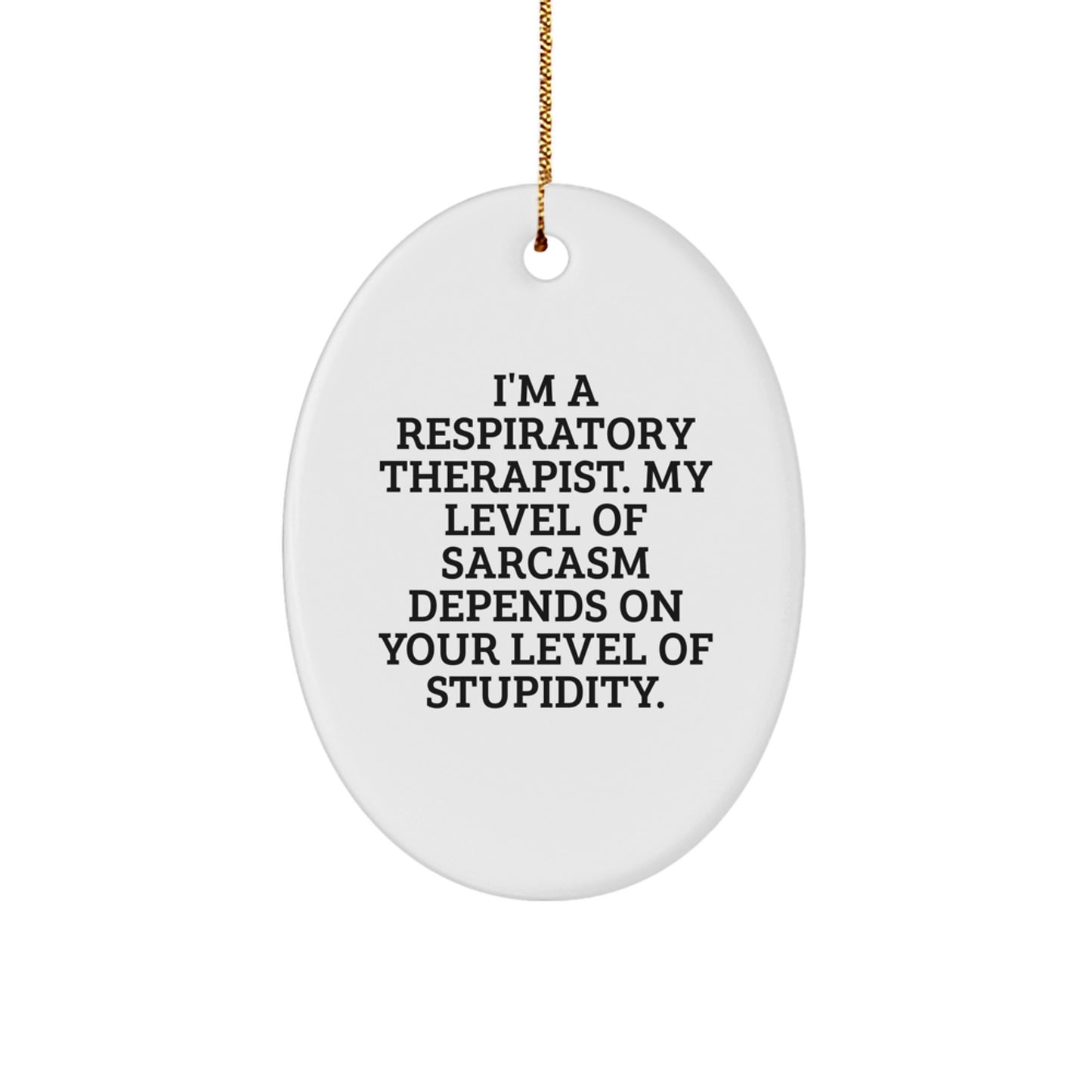 Funny Respiratory Therapist Gifts from Friends - 'I'm A Respiratory Therapist' Oval Ornament for Christmas, Respiratory Therapist Unique Gifts for Men, Women, Coworkers, Family - Image 1