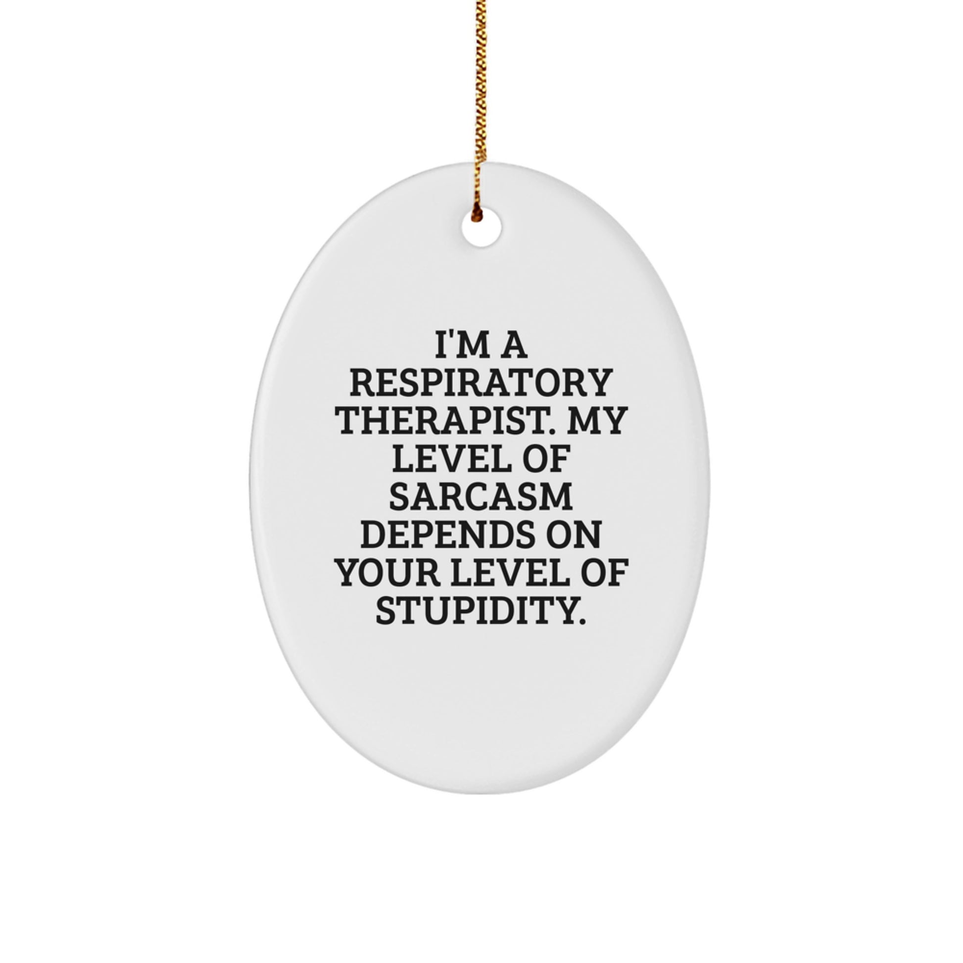Funny Respiratory Therapist Gifts from Friends - 'I'm A Respiratory Therapist' Oval Ornament for Christmas, Respiratory Therapist Unique Gifts for Men, Women, Coworkers, Family - Image 1