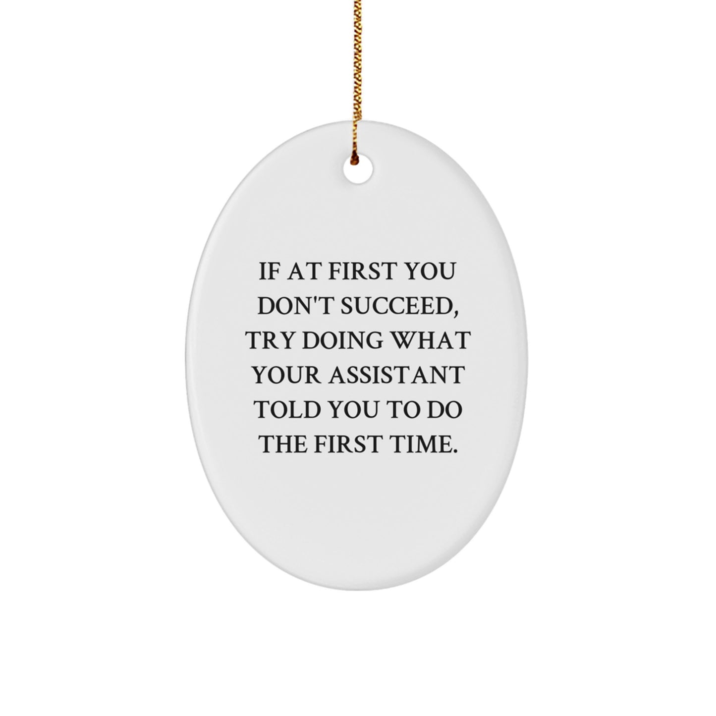 Funny Assistant Oval Ornament Gifts from Friends for Christmas Unique Assistant - Image 1