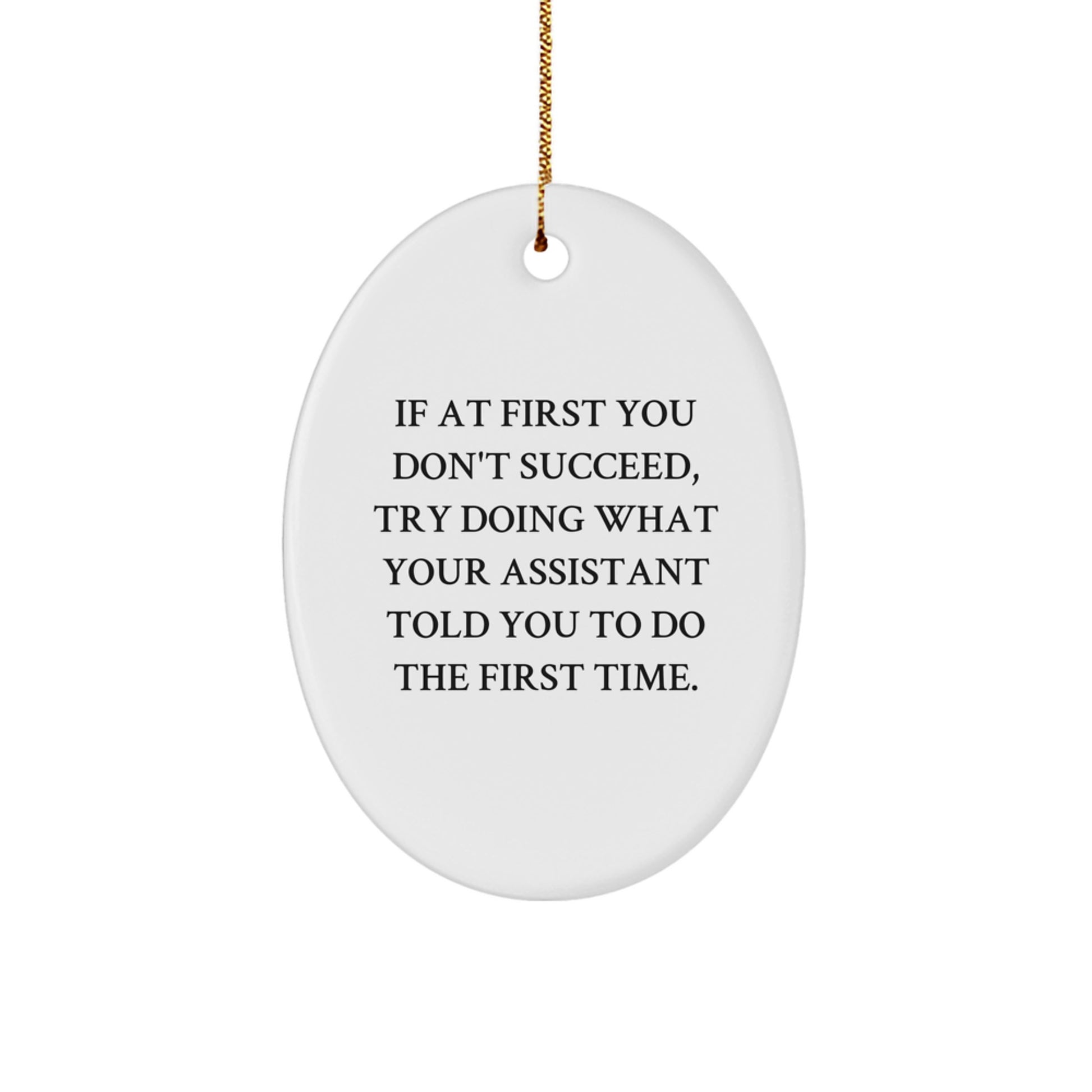 Funny Assistant Oval Ornament Gifts from Friends for Christmas Unique Assistant - Image 1